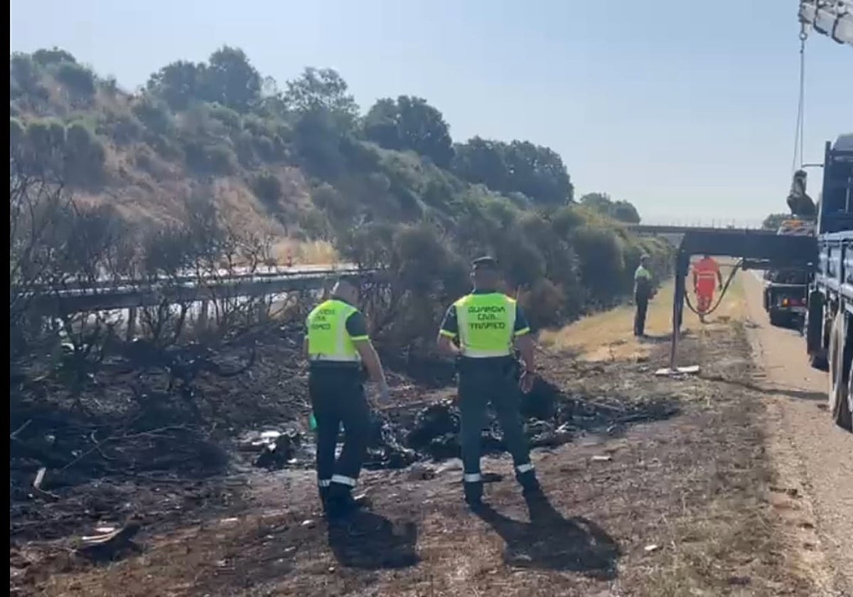 Imagen del lugar del accidente de tráfico en el que fallecieron el futbolista Diogo Jota y su hermano André