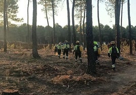 Los equipos de extinción controlan el incendio forestal declarado en Los Alares, pedanía de Los Navalucillos (Toledo)