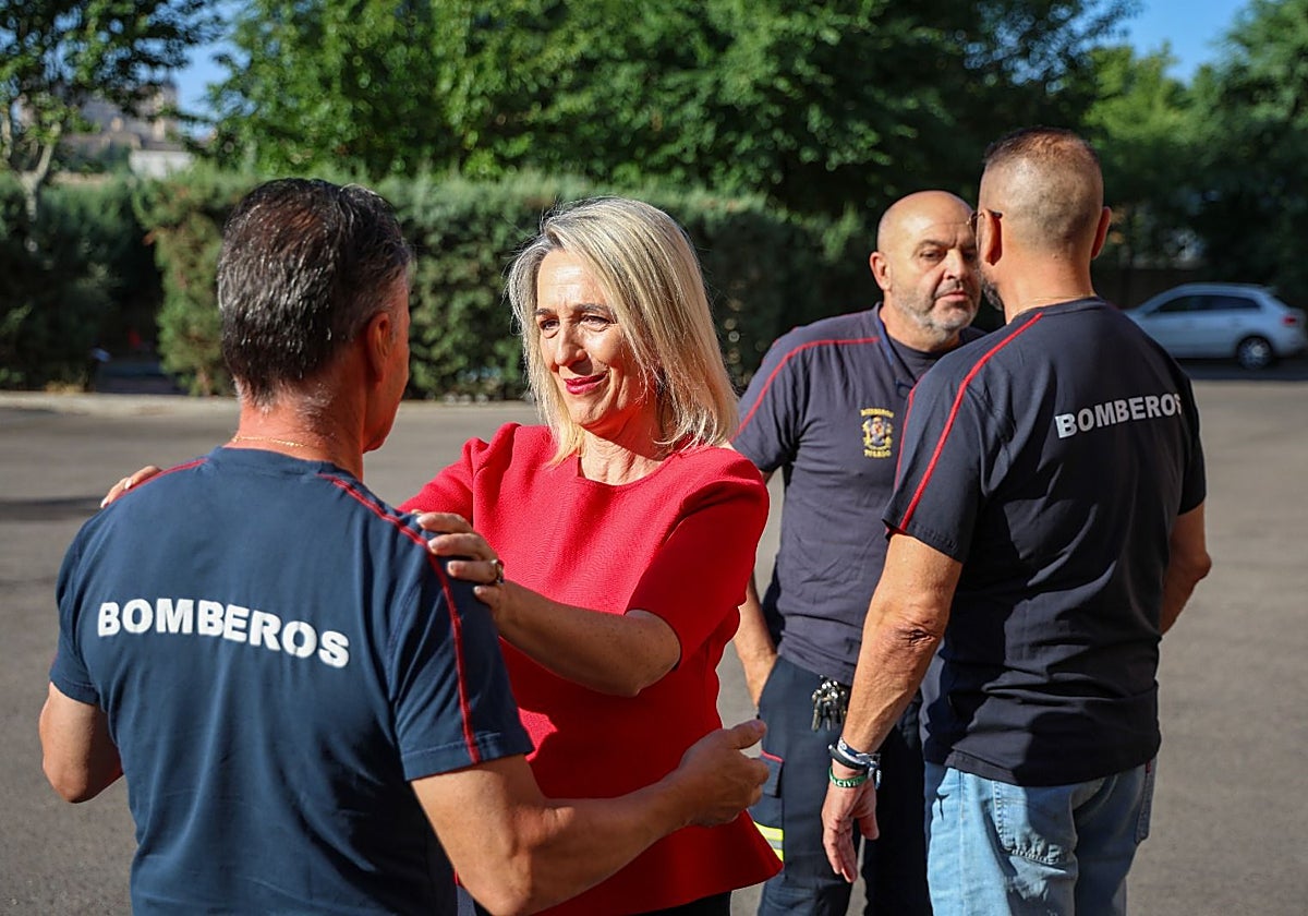 Inés Cañizares, en el parque de bomberos