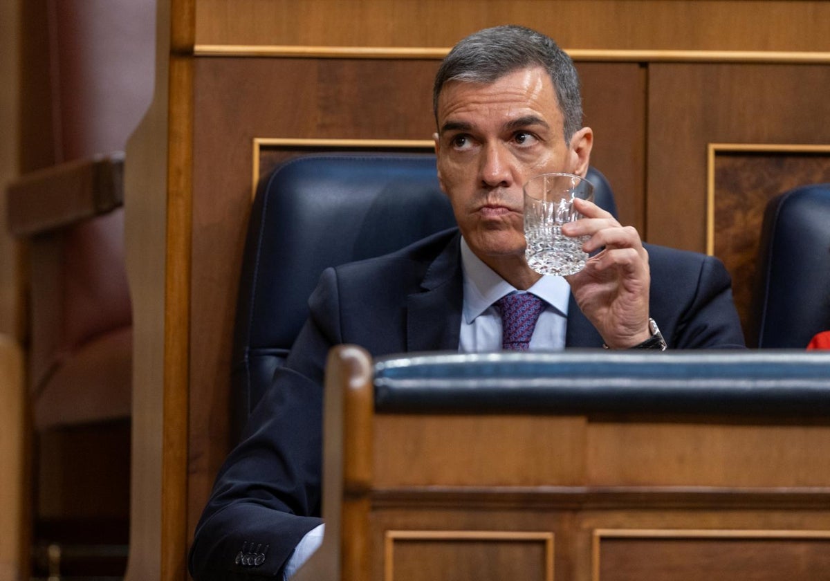 Pedro Sánchez, el miércoles durante la sesión extraordinaria del Congreso