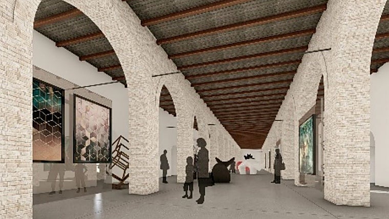 Recreación de la sala expositiva en el proyecto