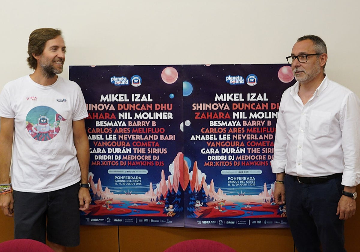 El concejal de Fiestas, Carlos Cortina, junto al director del festival, Ángel Escudero, durante la presentación