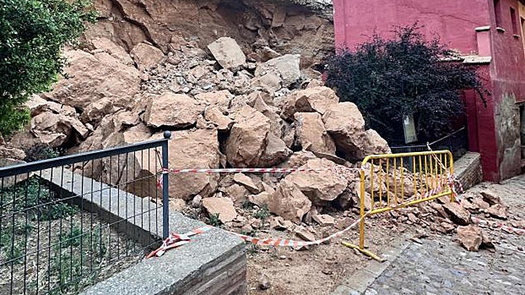Tarazona también tiene 'Casas Colgadas' y este es el desprendimiento que se produjo el pasado fin de semana