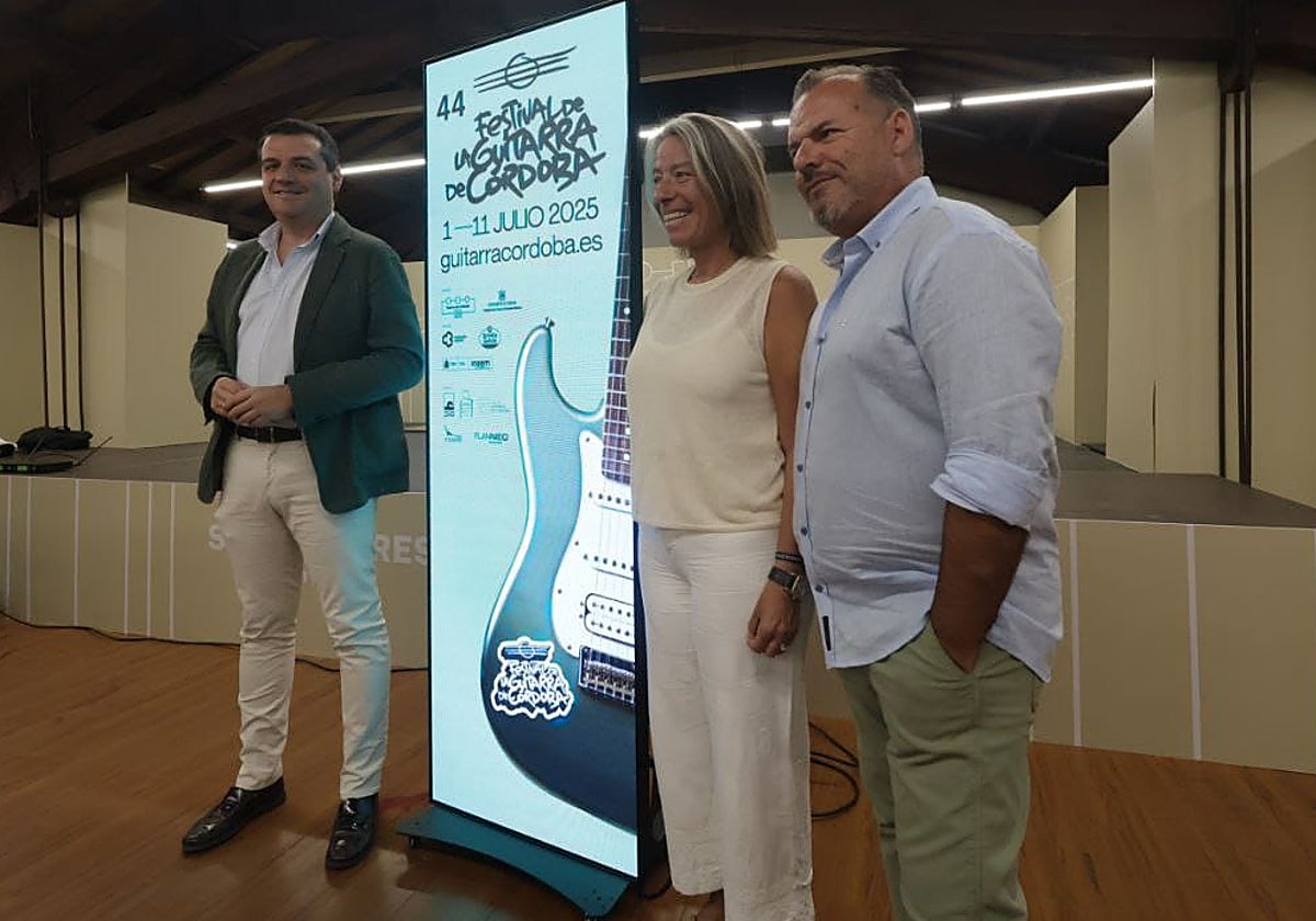 Bellido y Albás en la presentación de los datos del Festival de la Guitarra de Córdoba
