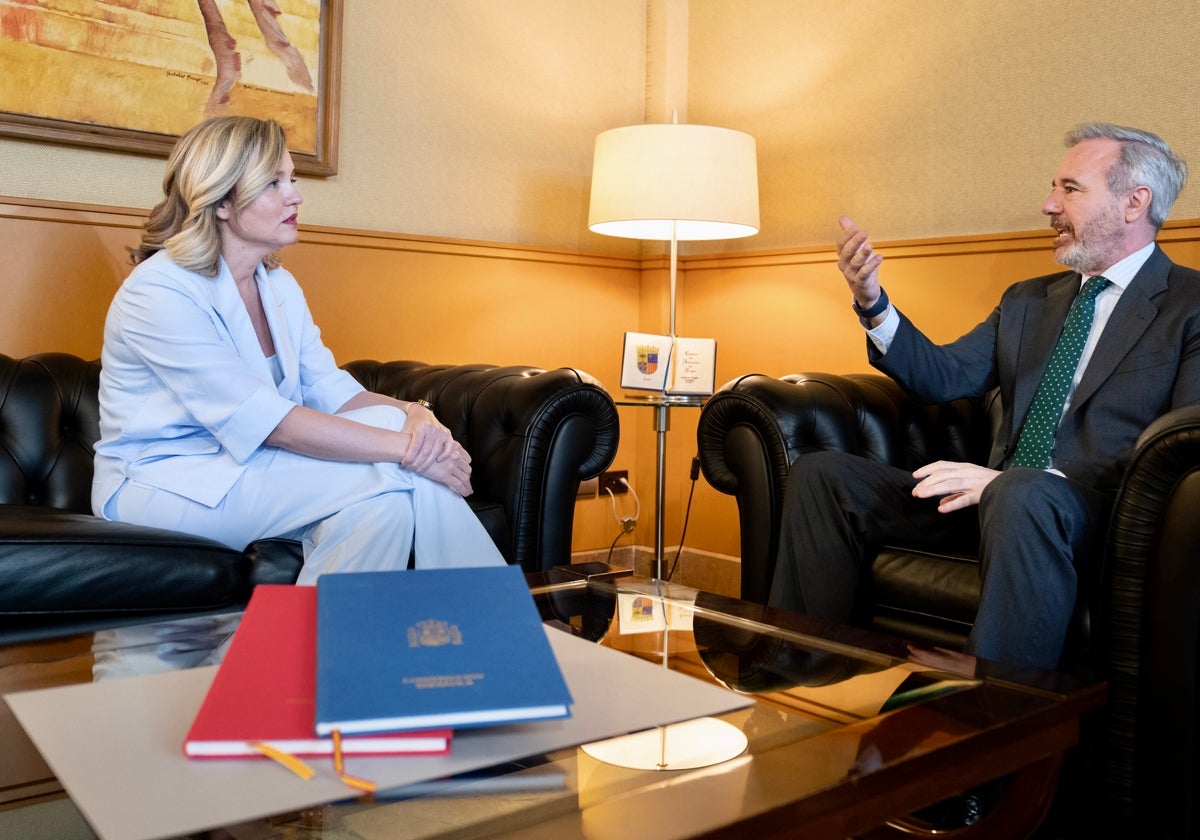 Primera reunión Azcón-Alegría para abordar el 'cupo catalán' y desencuentro total: «Sánchez quiere levantar un muro»