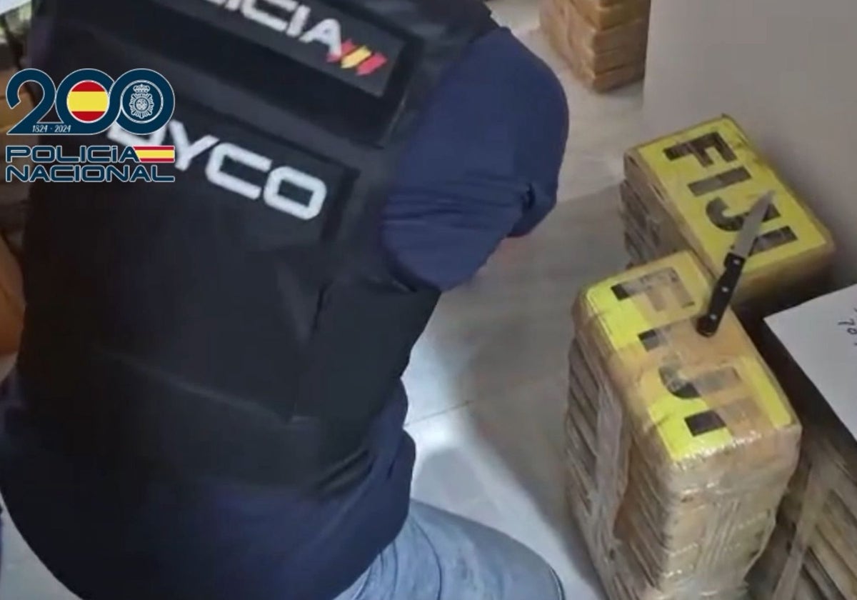 Fardos del alijo incautado en el piso turístico