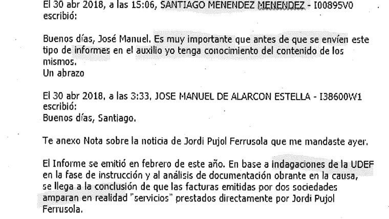 Los correos sobre la familia Pujol