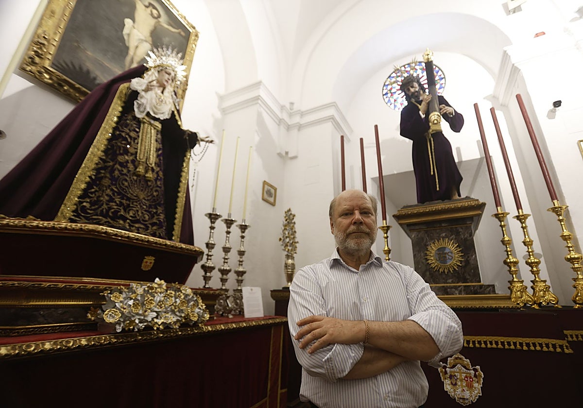 Luis Galán, en la iglesia de Nuestra Señora de la Merced, ante la Virgen de la Quinta Angustia y el Soberano Poder