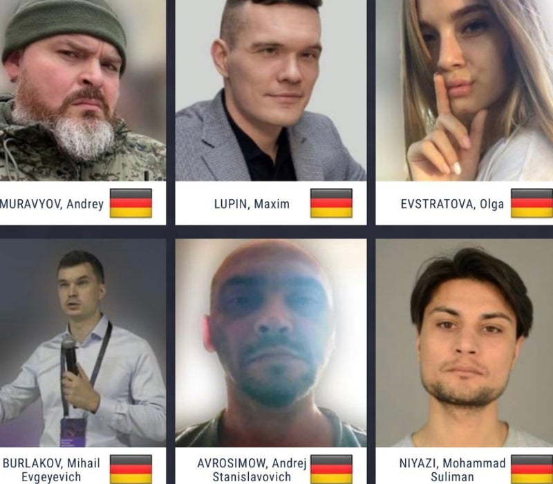 Fotografías de los dirigentes de la red publicadas por Alemania