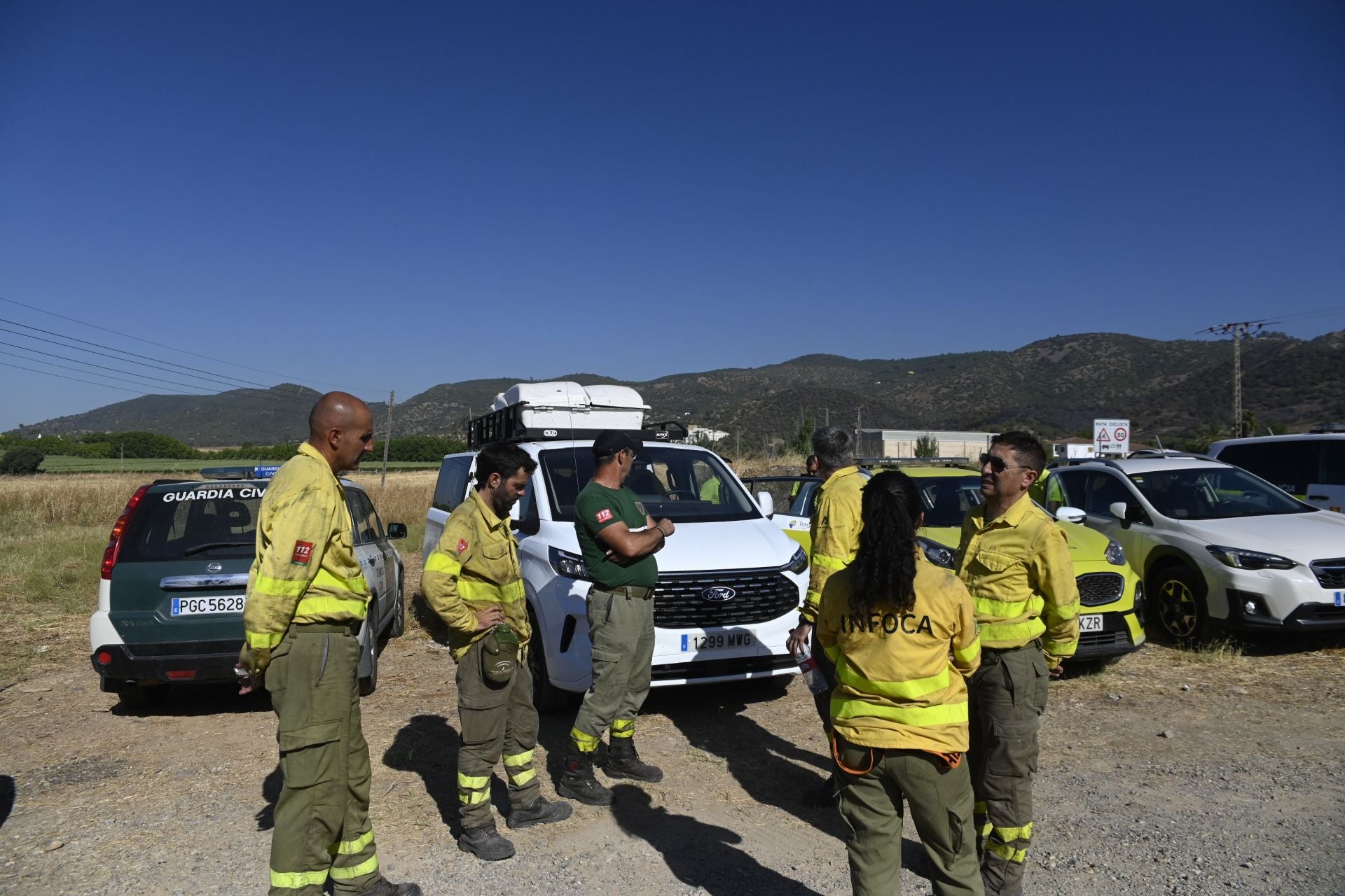 Las mejores imágenes del centro de operaciones para el incendio en la Sierra de Córdoba