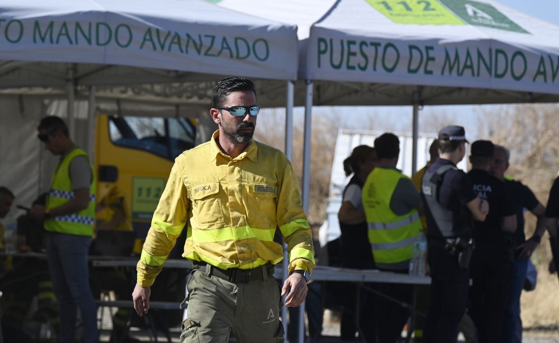 Las mejores imágenes del centro de operaciones para el incendio en la Sierra de Córdoba