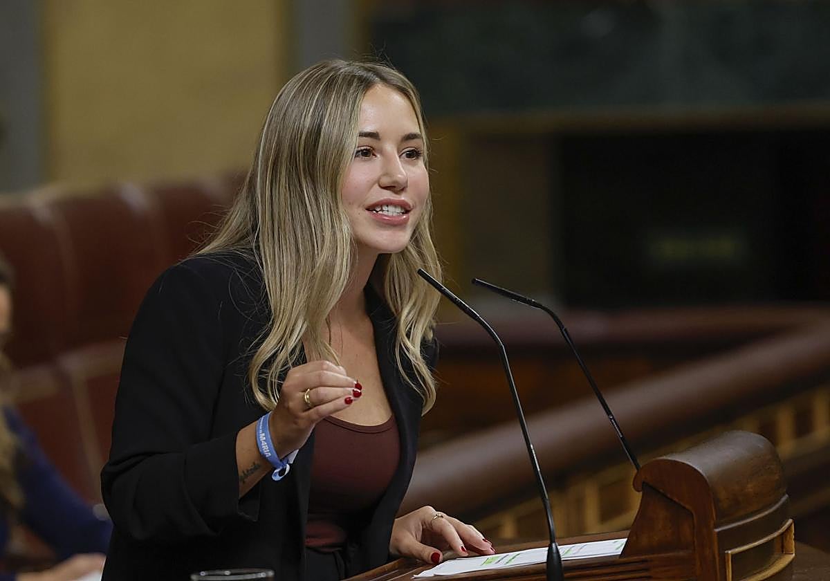 Noelia Núñez, exdiputada del PP, durante una intervención en la tribuna del Congreso
