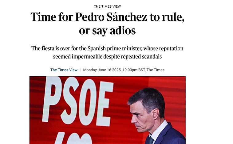 Imagen - Captura del artículo del diario británico, 'The Times'
