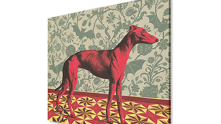 La imagen del libro de Gospodínov lleva por nombre 'Dorogie Kobriki' (alfombras caras) y es del del pintor contemporáneo alemán Alexánder Lúfer. Se trata de algo tan absurdo como un perro rojo famélico paseando por ellas