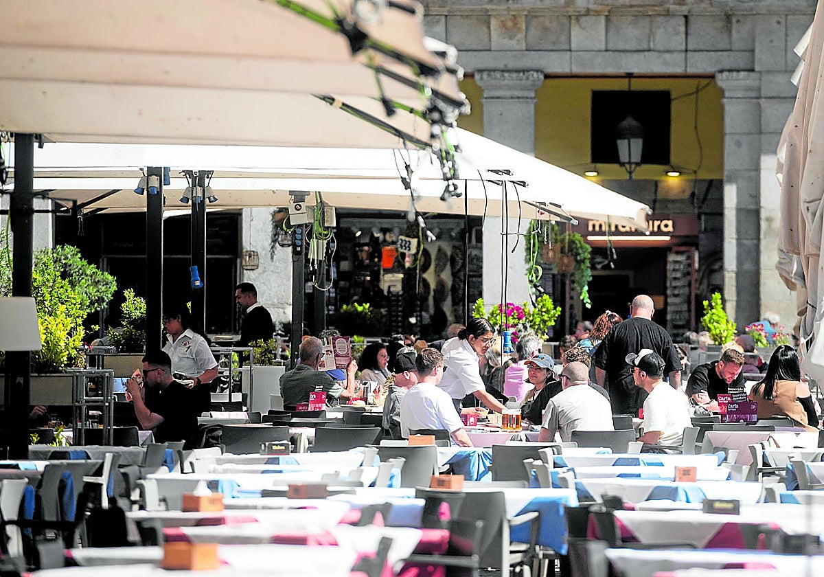 Una de las terrazas de la Plaza Mayor