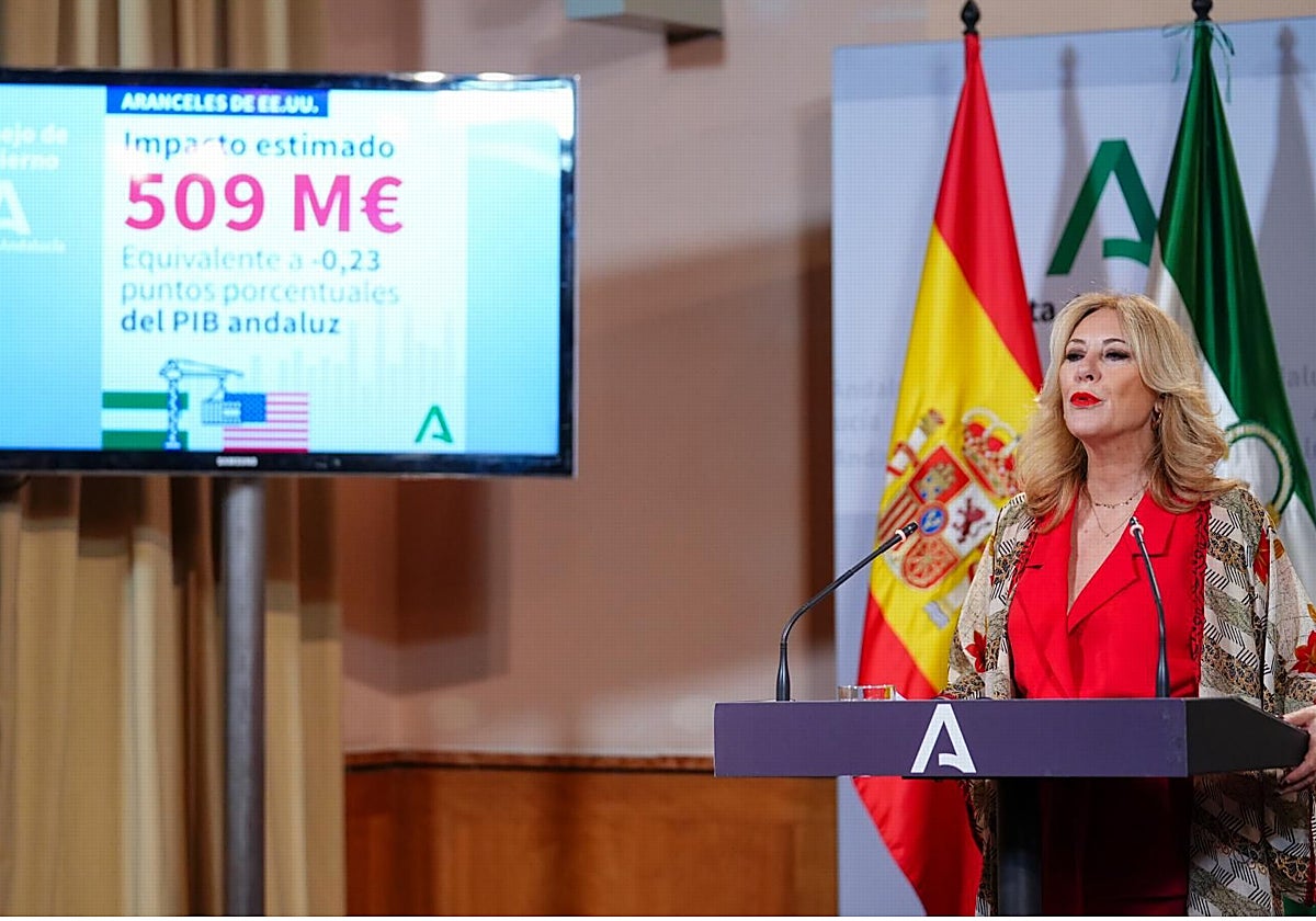 Carolina España, en la rueda de prensa posterior al Consejo de Gobierno.