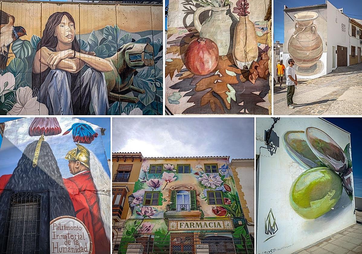 Algunos de los murales expuestos