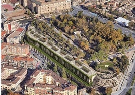 Al aparcamiento del talud del parque de la Vega de Toledo le salen varias novias