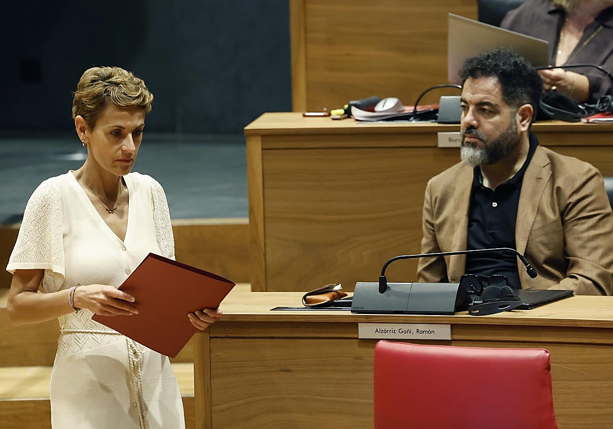 La presidenta del Gobierno de Navarra y secretaria general del PSN, María Chivite