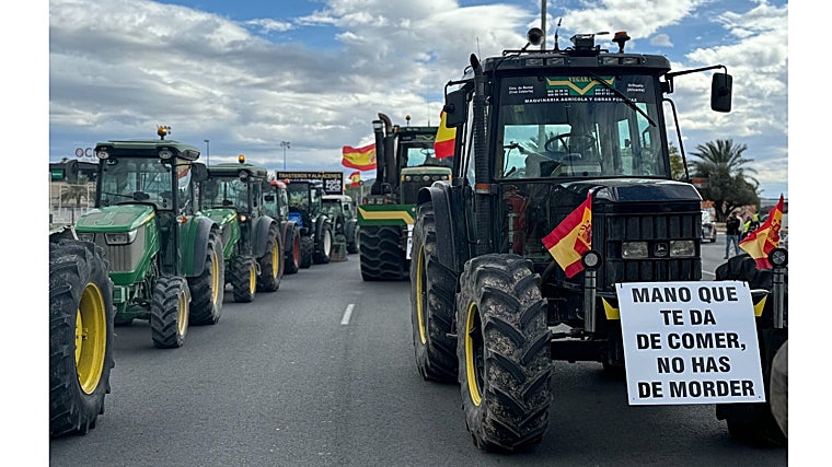 Imagen difundida por Asaja Alicante, de una protesta agraria