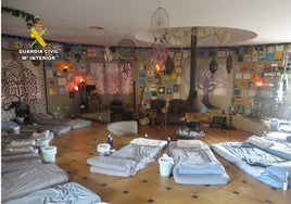 Imagen del retiro espiritual desmantelado por consumo de drogas en Pedreguer, Alicante