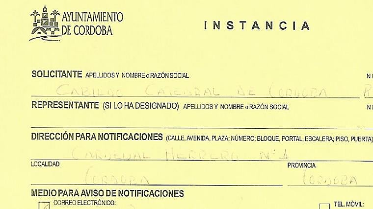 Captura de la tramitación del Plan de Autopretección ante el Ayuntamiento en 2017