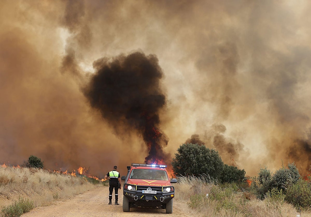 Una imagen de archivo del incendio en Abejera y Ríofrio de Aliste