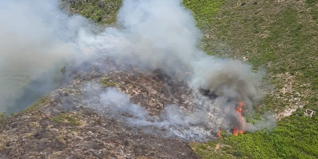 Doce medios aéreos trabajan en el incendio forestal de Artana tras reactivarse el fuego en una zona inaccesible