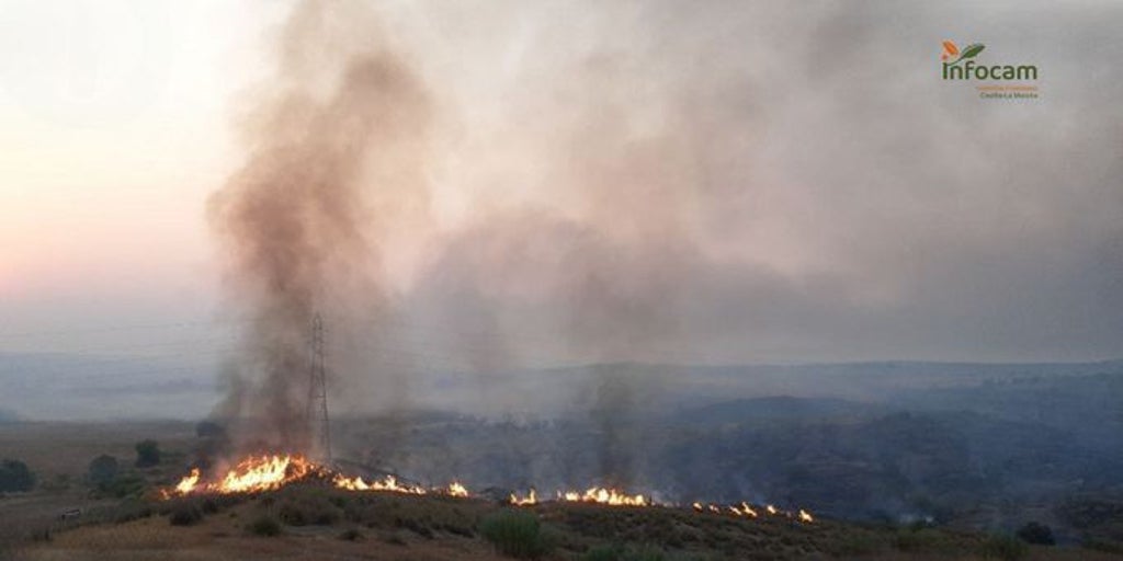 Con un incendio en Mascaraque, aún activo, el lunes se produjeron nueve fuegos en Castilla-La Mancha