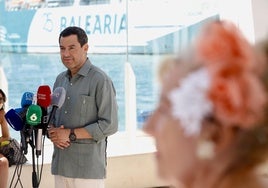 Juanma Moreno durante su intervención