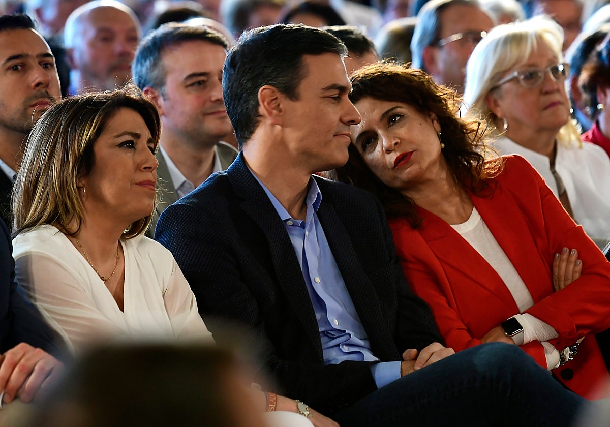 Susana Díaz, Pedro Sánchez y María Jesús Montero