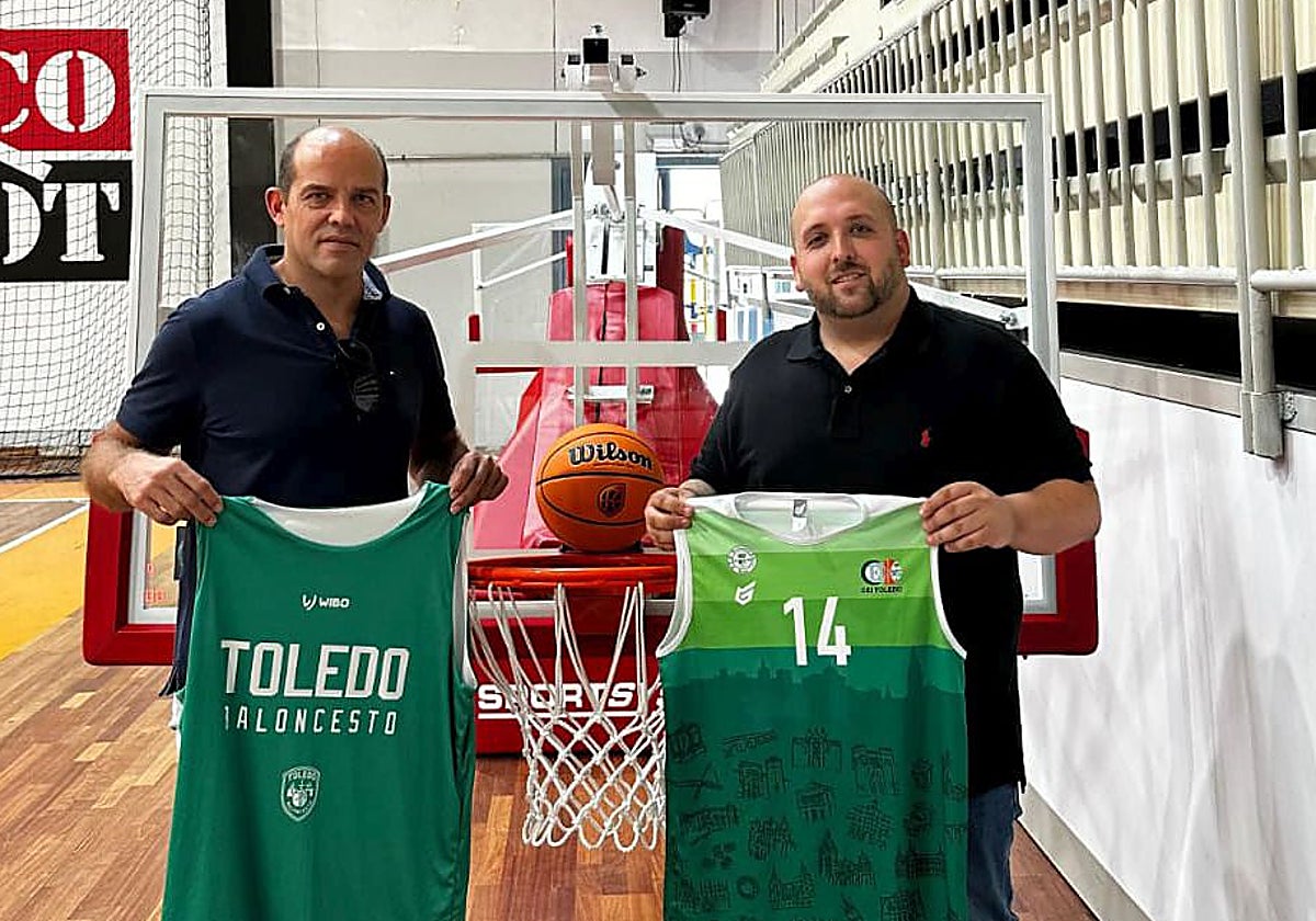 Víctor del Río, presidente del Baloncesto Toledo junto con José Antonio Ahijado, presidente del CEI Toledo