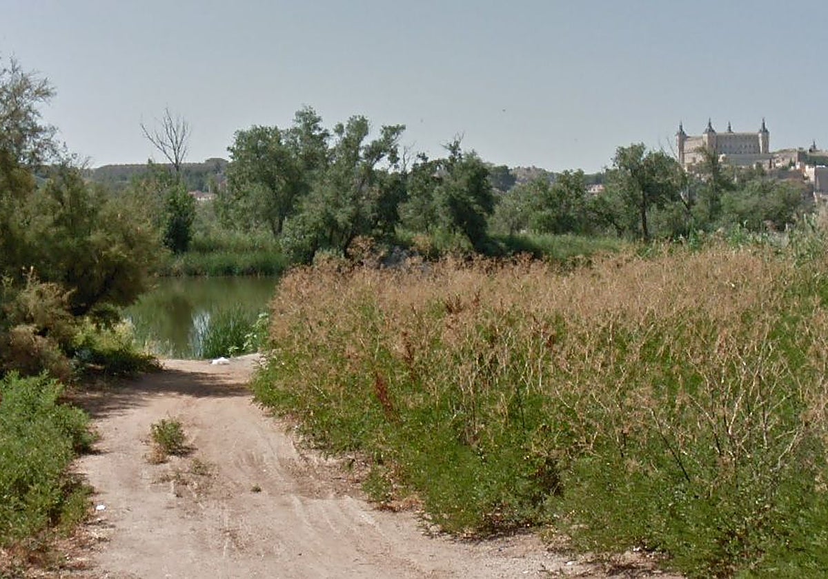 En la imagen, camino que comunica con el futuro embarcadero del Tajo