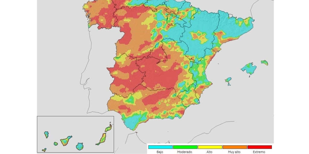 El riesgo de incendios sigue muy alto en Toledo, Albacete y Ciudad Real