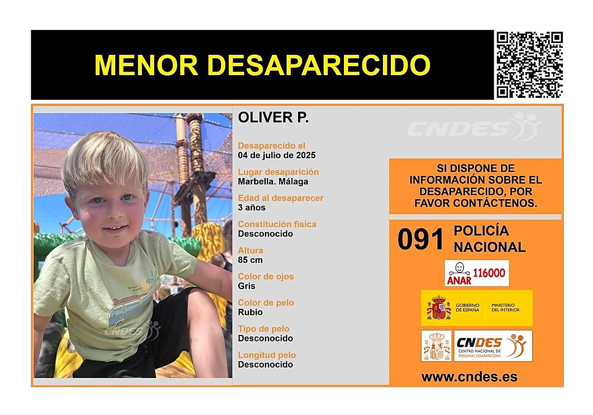 Ficha de la desaparición compartida por las autoridades