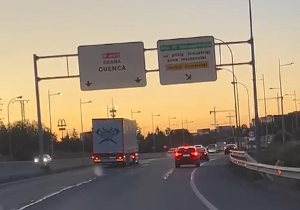 En la imagen, aspecto de la TO-23 este lunes a primera hora de la mañana, sin retenciones