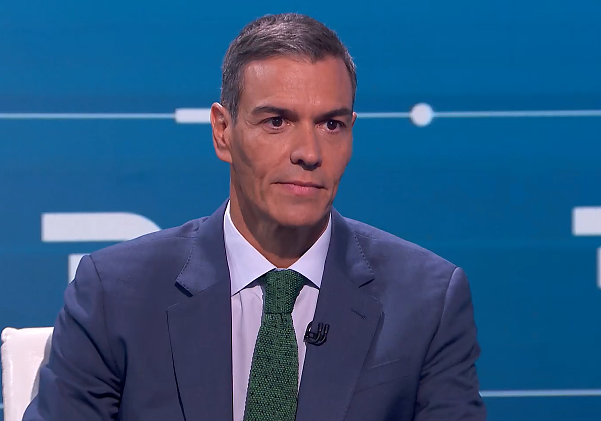 Pedro Sánchez, durante la entrevista en TVE