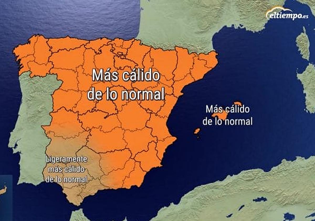 Anomalías térmicas previstas este otoño