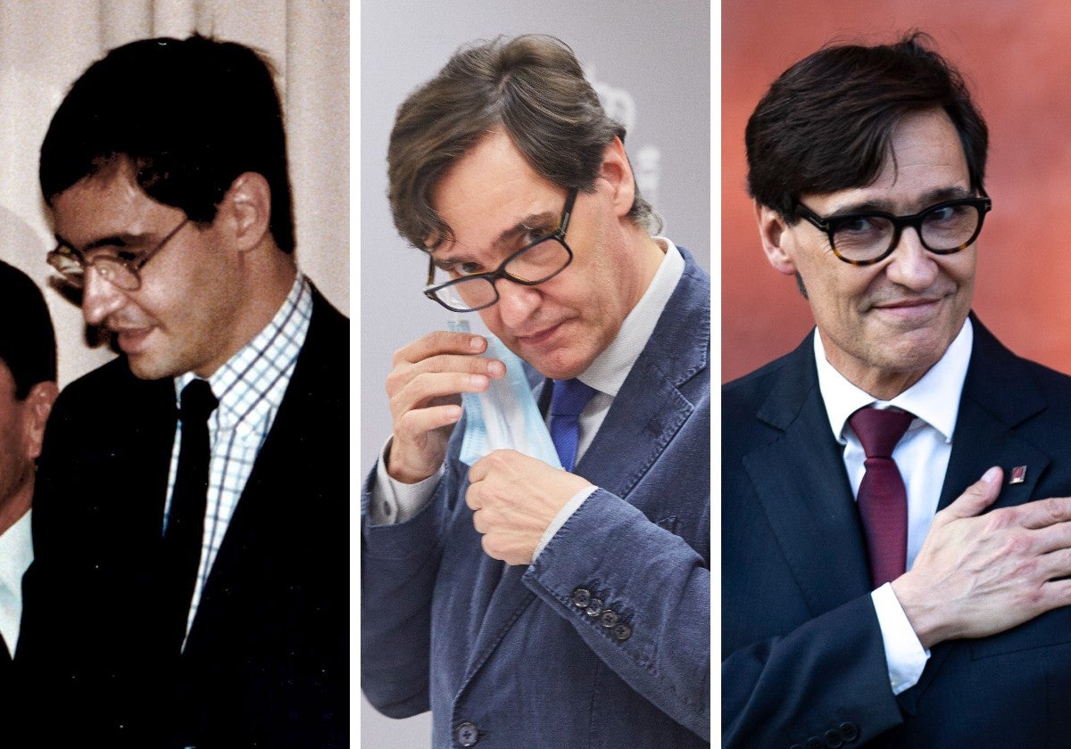 El presidente de la Generalitat de Cataluña, Salvador Illa, en sus diferentes etapas