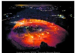 Castelo enciende la noche con un gran aro de fuego