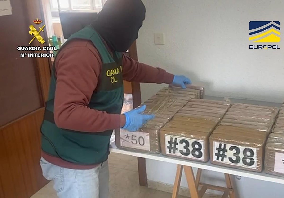 Cocaína intervenida en la Operación Olimpia a una organización dirigida por un colombiano desde Pontevedra