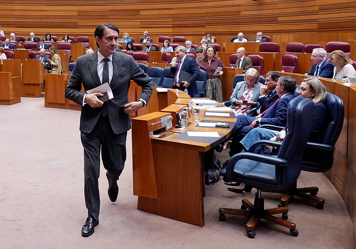 Suárez-Quiñones, este miércoles en el hemiciclo de las Cortes de Castilla y León