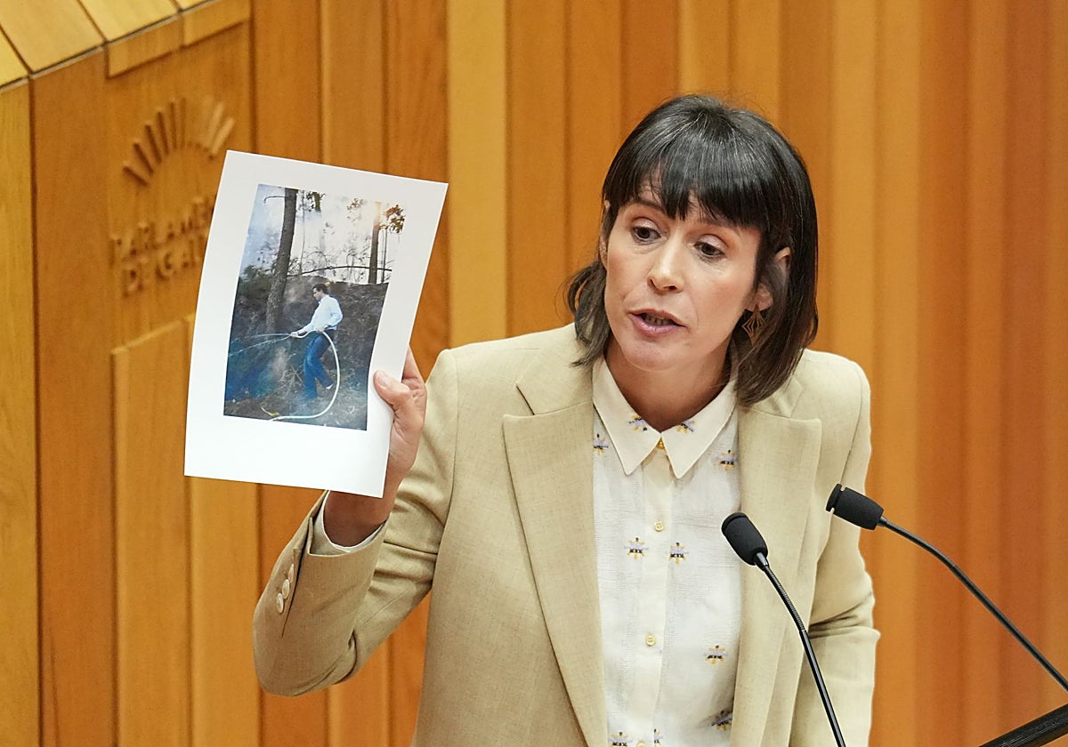 La portavoz del BNG, Ana Pontón, durante el debate del pasado martes en el Parlamento de Galicia