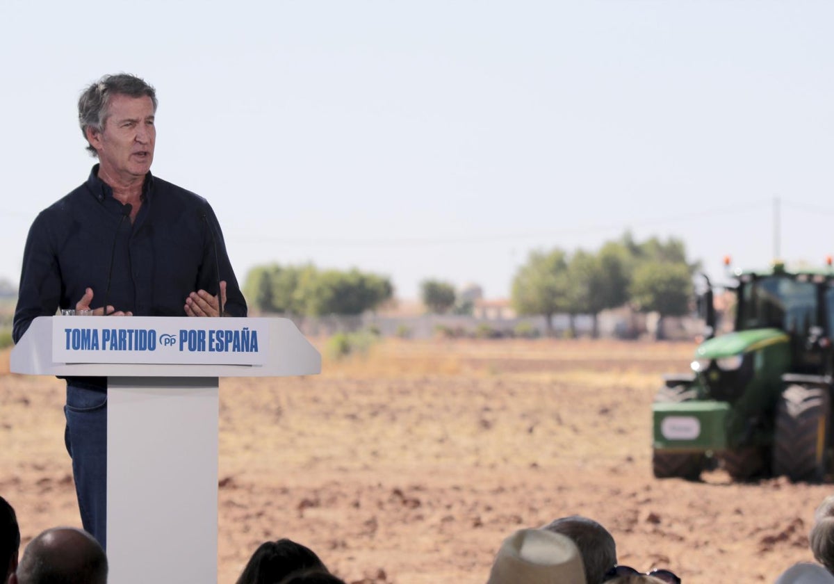 Feijóo en el acto celebrado este domingo en Membrilla
