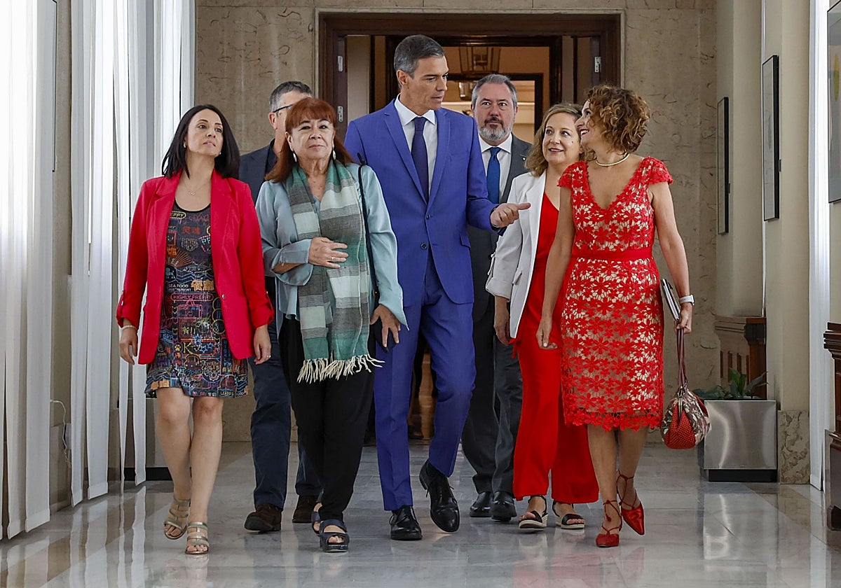 El presidente del Gobierno, Pedro Sánchez, este lunes en el Congreso