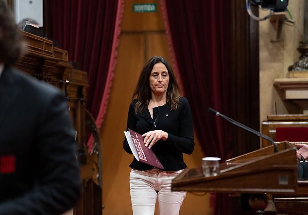 La consejera de Educación Esther Niubó en el Parlament