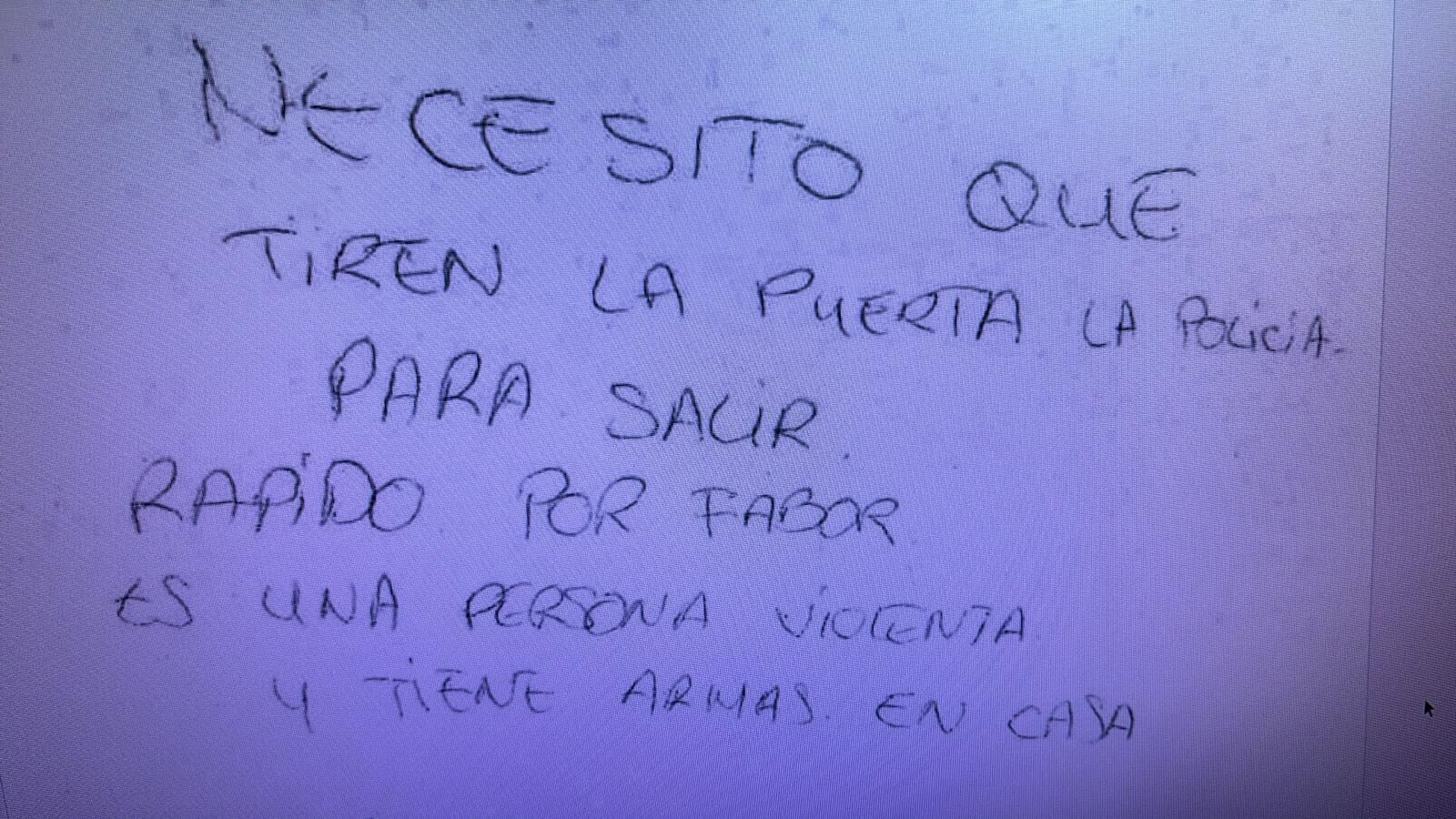 Imagen - Uno de los mensajes de auxilio