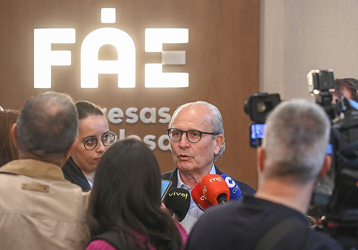 Ignacio San Millán cuando presentó su candidatura a la Presidencia de FAE Burgos