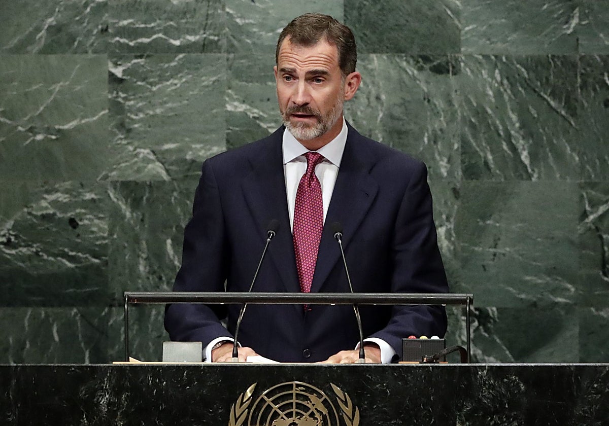 Don Felipe, en 2016, en su último discurso ante la Asamblea de la ONU