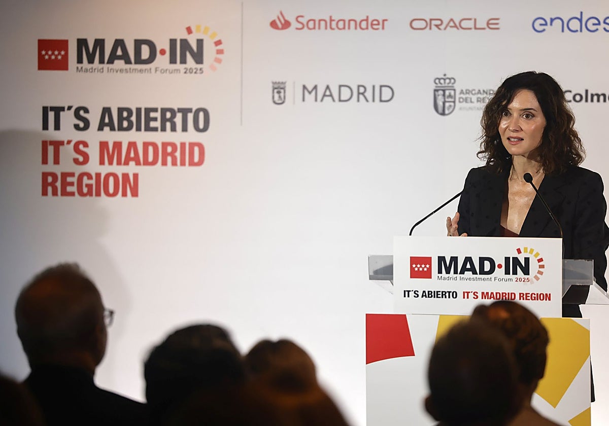 Isabel Díaz Ayuso, en la inauguración del Madrid Investment Forum 2025